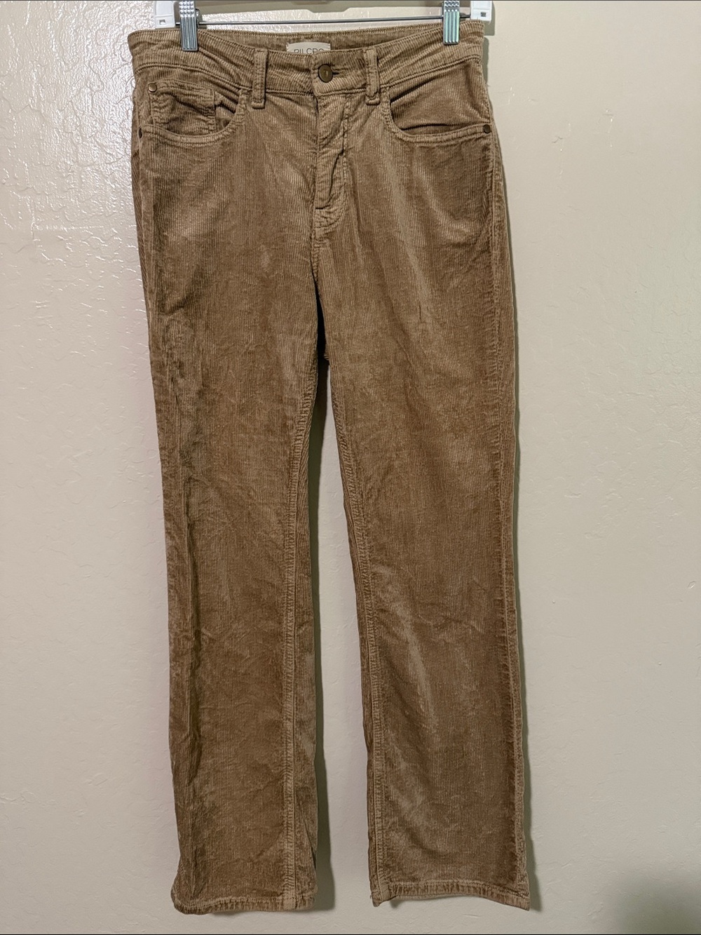 Pilcro Anthropologie Tan Straight-Leg Corduroy Pants Straight Leg Size 29T